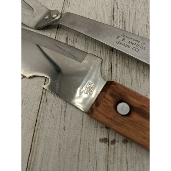 Vintage Set 2 Vernco Stainless Steel Carving Knife Fork Set Large 13" & 16" - Picture 4 of 8